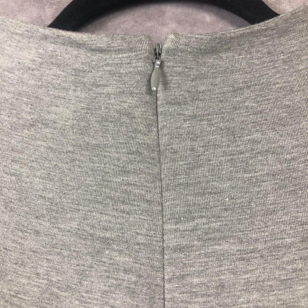Lane Bryant Midi Dress 22 / 24 Gray Ruched High Neck Short Sleeve Stretch NEW! - Picture 6 of 13